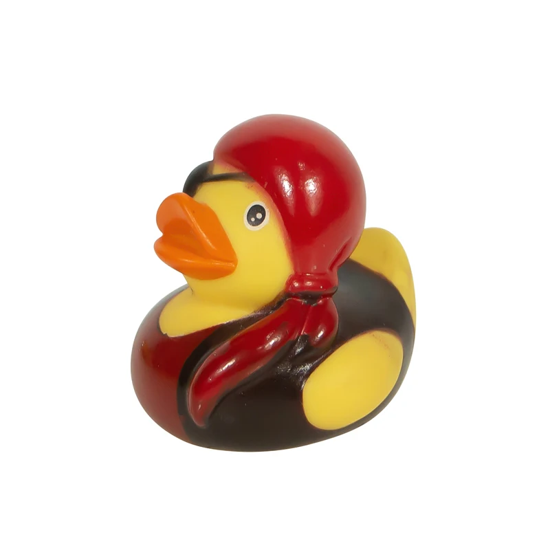 Promotional Floating Race Animal Bath Duck Printed Vinyl Baby Novelties Toys Squeaky Bath Bulk Rubber Ducks for Bathroom Use