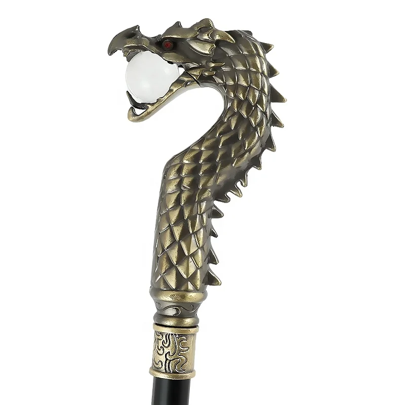 Fashion scepter Man Party Decorative Walking Cane Men Luxury Walking Stick Elegant Big dragon head crystal ball Handle wand