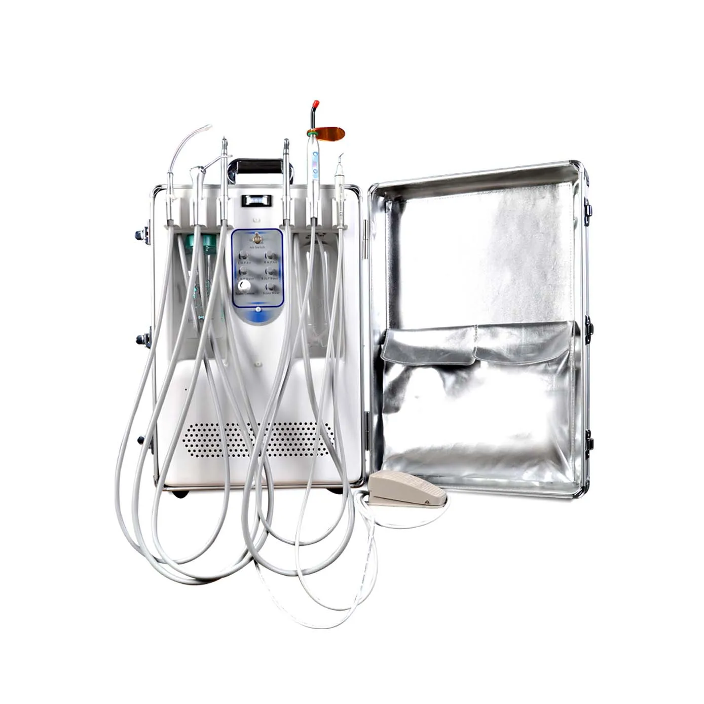 CE Approved High Speed Handpiece Mobile Turbine Suitcase Dental Portable Unit Air Compressor Portable Dental Unit