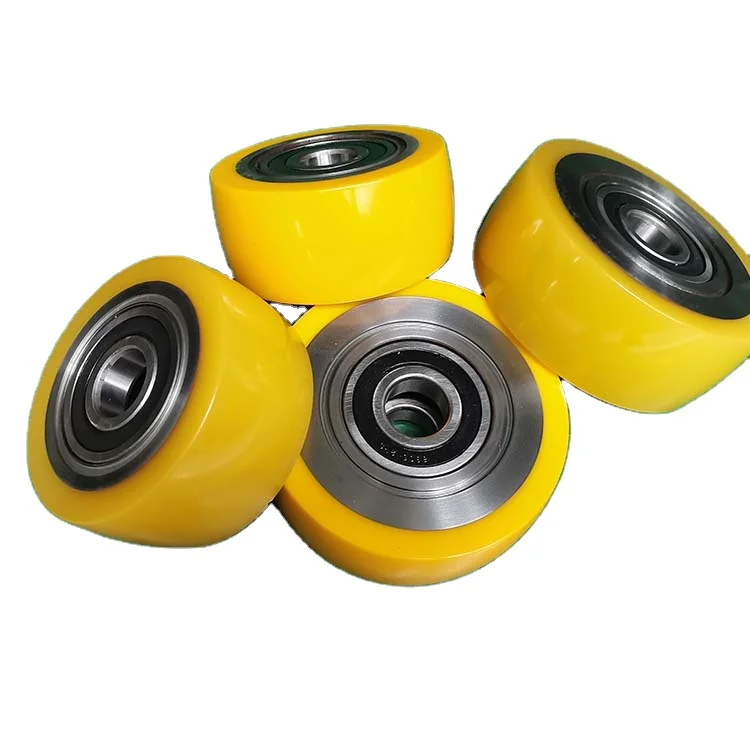 High Performance Load polyurethane Yellow PU Roller rubber Wheel