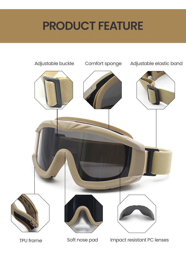 Custom oem sunglasses tactical glasses protective helmet glasses design tactical glasses