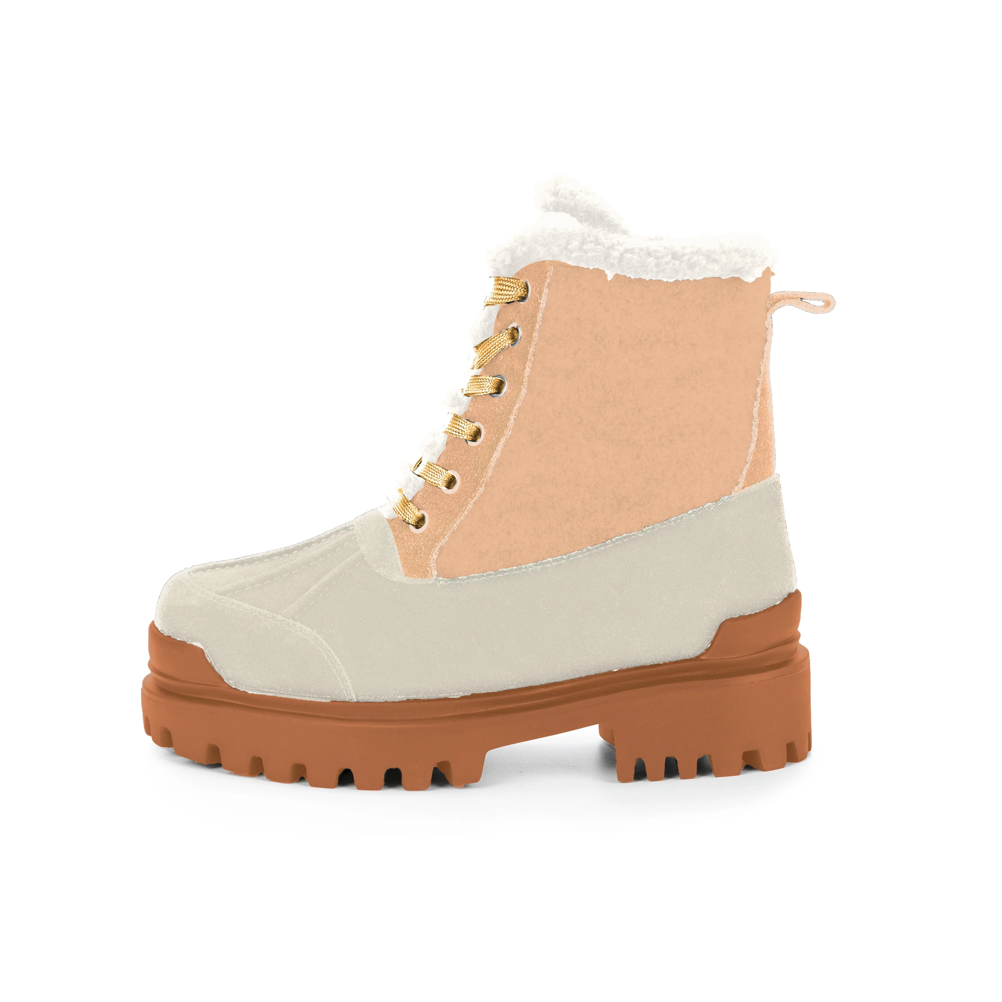 Custom 2022 new leather winter ladies ankle boots  fashion lace up black fur snow women boots for ladies