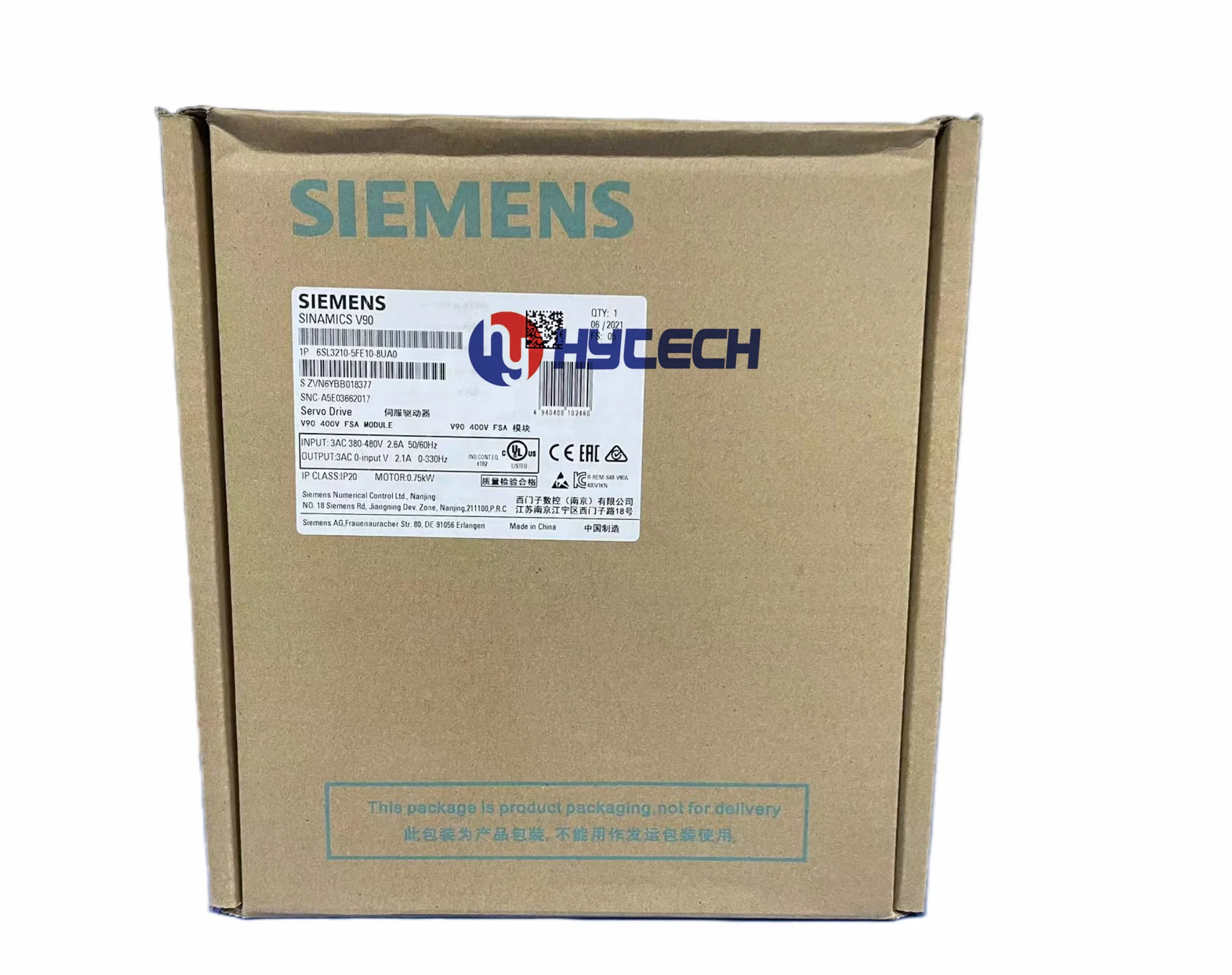 Абсолютно Новый SINAMICS V90 ССА модуль 3 AC 380-480V 0.75kW 6SL3210-5FE10-8UA0 для SIEMENS