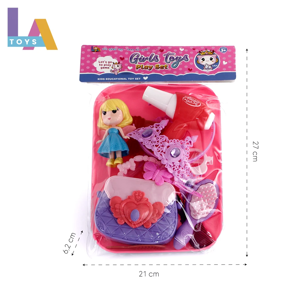 Longthuy Made in Vietnam Pretend Play Toy Rabbit Bag Crown Princess Toy Dress Up suit Best Gift for Girls