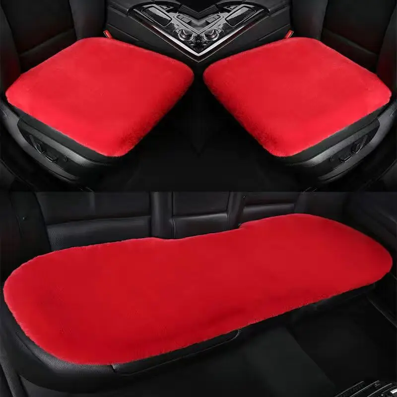 Luxurious faux rabbit fur Car Seat Cover for Auto Interior Accessories with Soft Fluffy Wool Eco-Friendly Natural Fur Non-Slip