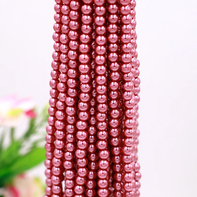 6mm Glass Pearl Beads , 2.5mm to 10mm Loose Beads For Jewelry Making Pearls
