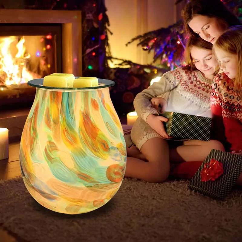 Glass Electric Wax Melt Scented Warmer Fragrance Aromatherapy Heater Light for Candle Wax Melts Electrical Scent Burner