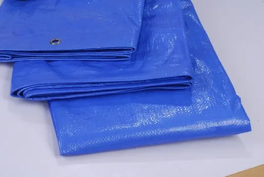 PE Tarpaulin Sheet Waterproof Breathable and Stain Resistant with Stripe Pattern for Tent and Car Use