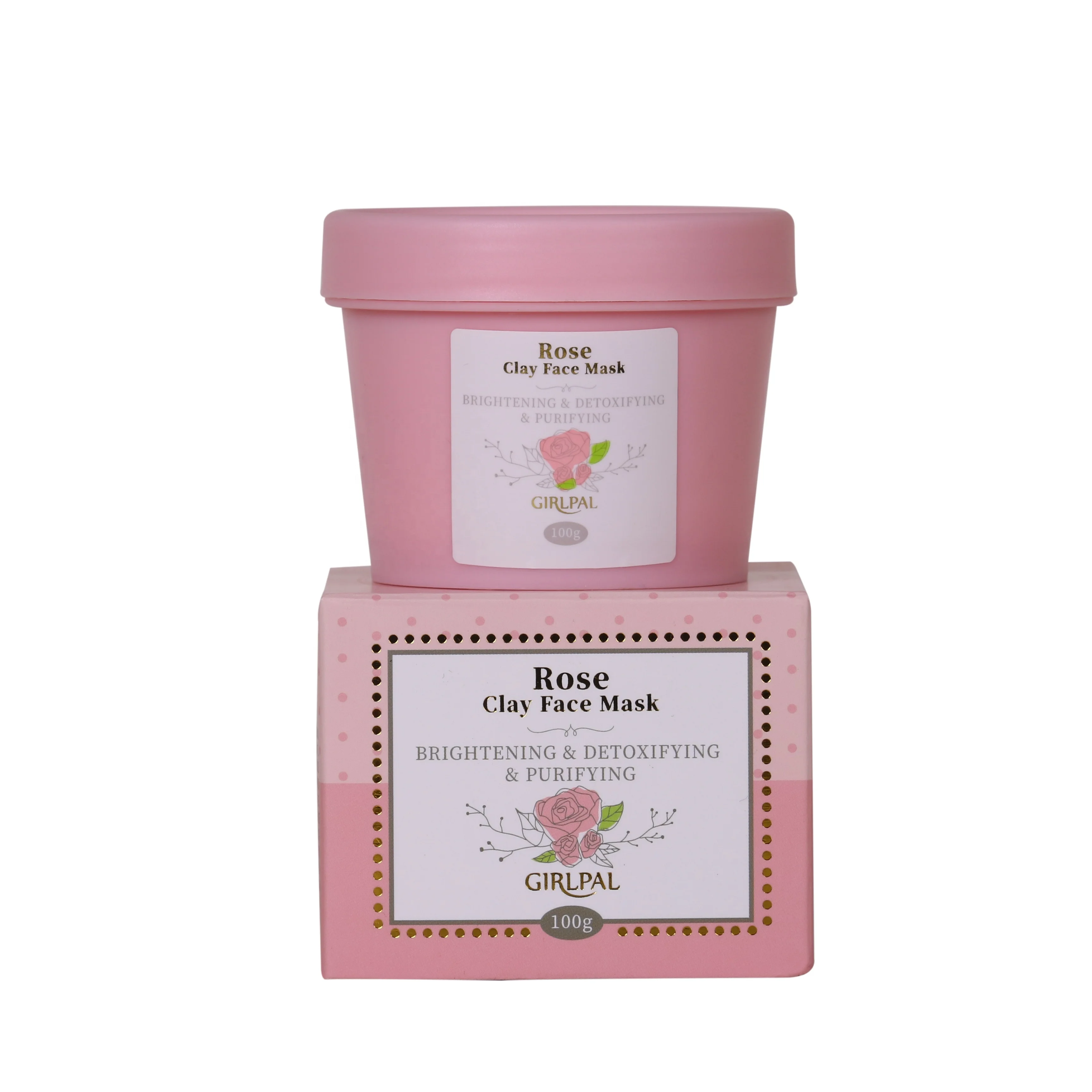 
100g Low Moq Natural Organic Kaolin Pink Clay Improves Skin Mud Mask Private Label For All Skin Types 