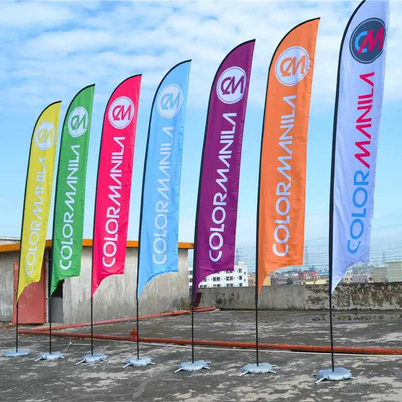 AI-MICH Beach Feather Flag Banner With Flagpole And Base for Sports Festival Advertising Promotional