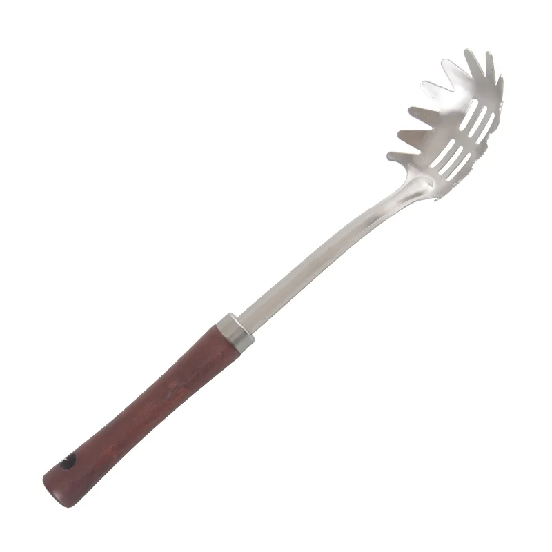 Wholesale Custom Multi Purpose Kitchen Tools Soup Ladle Spatula Stainless Steel Polished Cooking Utensils With Solid Wood Handle