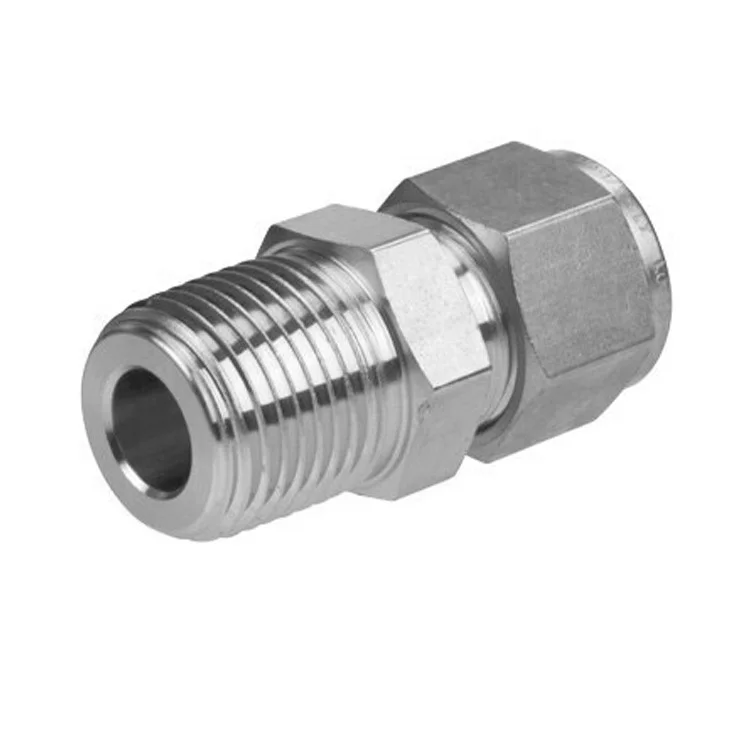 Male Connector Double Ferrule 316 Stainless Steel Tube Fitting