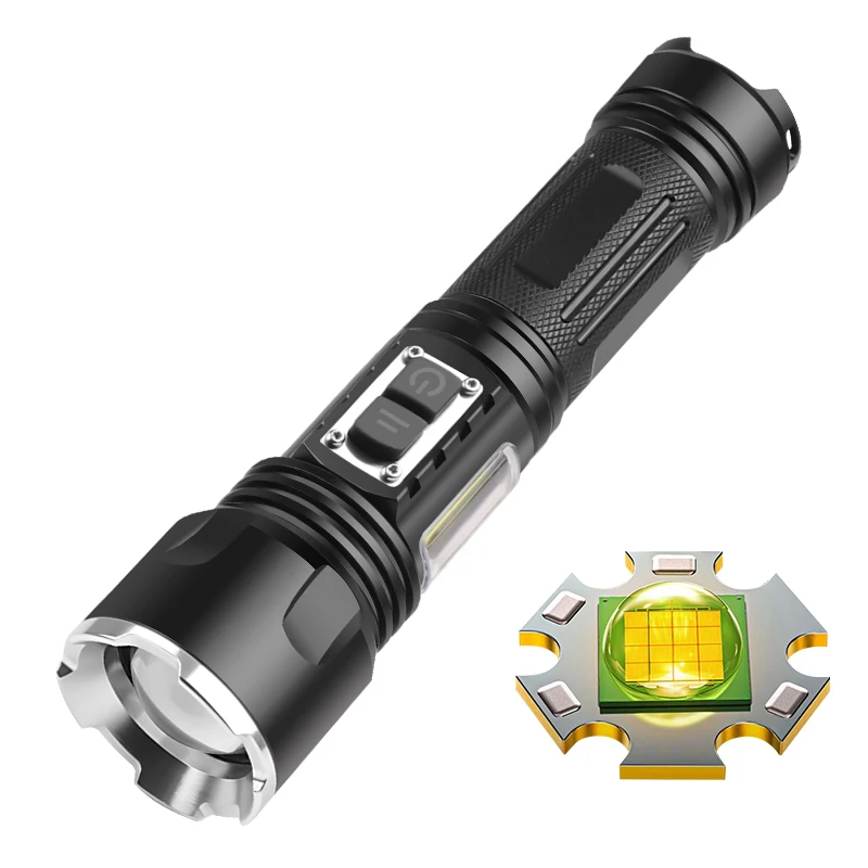 Самый мощный светодиодный фонарик XHP160 с зумом перезаряжаемый от USB XHP99 XHP50 Тактический для лагеря аккумулятор 5200 мАч