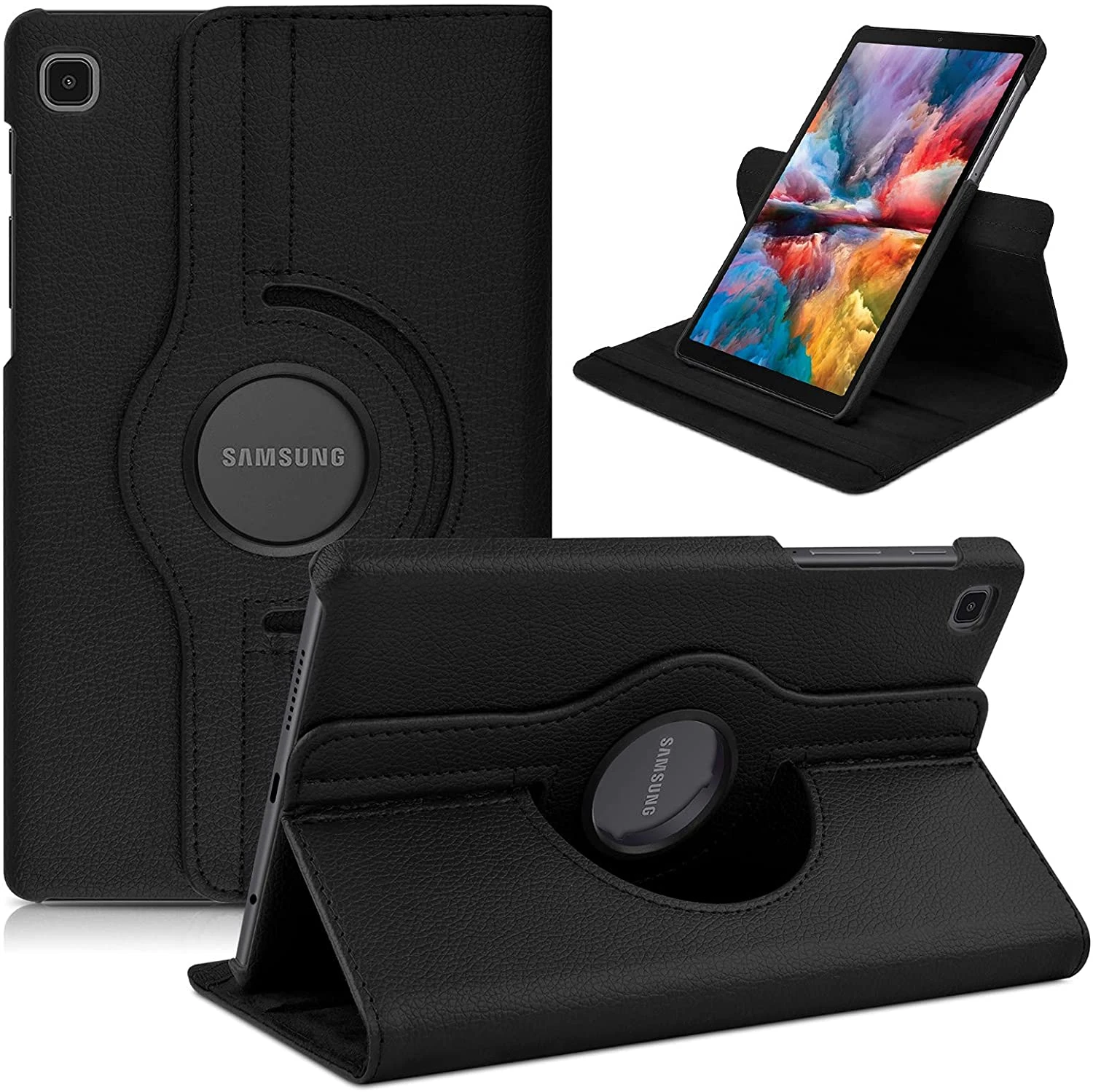For Samsung Galaxy Tab A7 Lite 8.7' T220 T225 360 Degree Rotating Stand PU Leather Shockproof Tablet Cover Kids Friendly Case