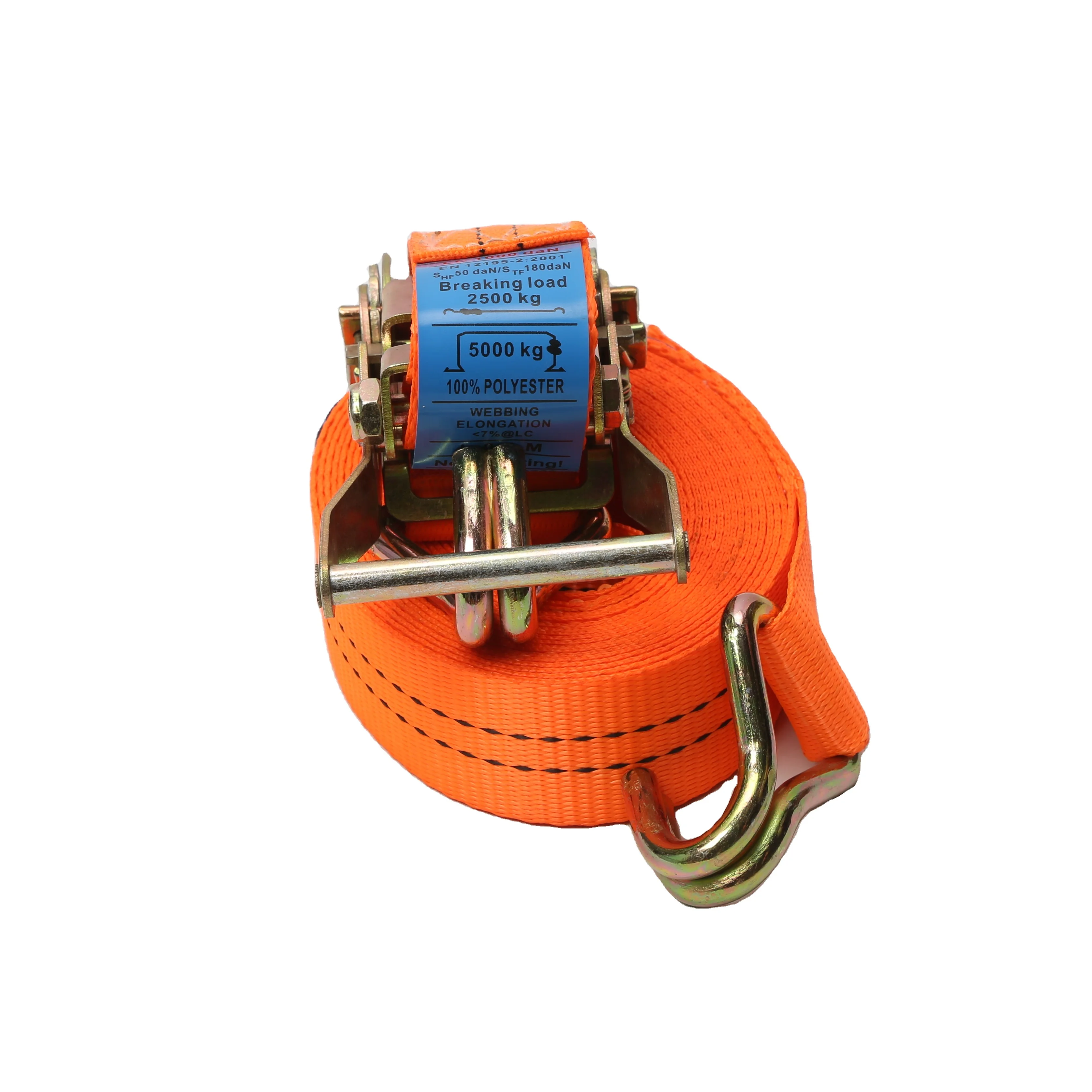 1.5 inch 2.5tons vehicle kayak trailer tie-down belt hardware webbing heavy duty ratchet tie down strap