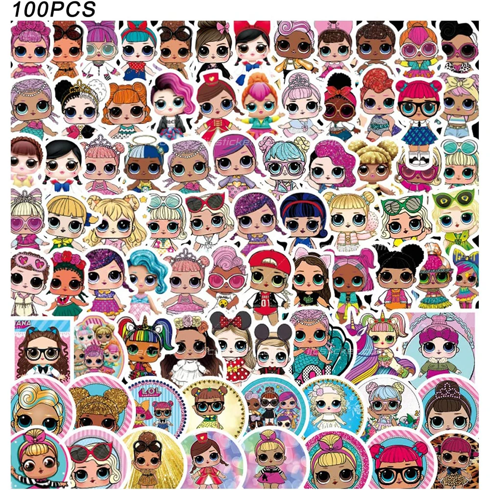 wholesale korean children guangzhou customized design 50pcs product sheet self adhesive decal pvc mini paper doll sticker