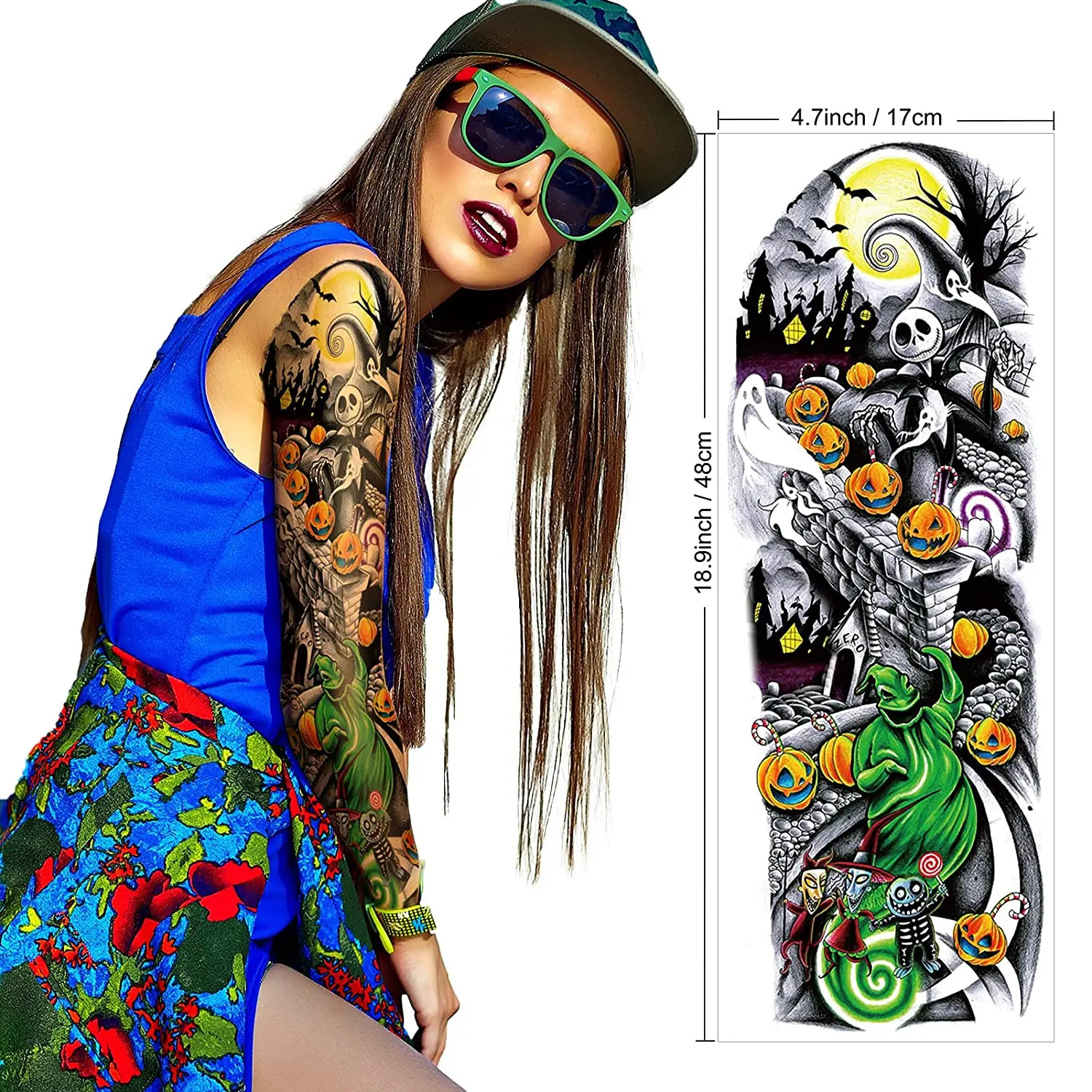 China Cosmetic Eco-Friendly High Quality Water Transfer Temporary Full Arm tattoo Temporary tattoo sticker