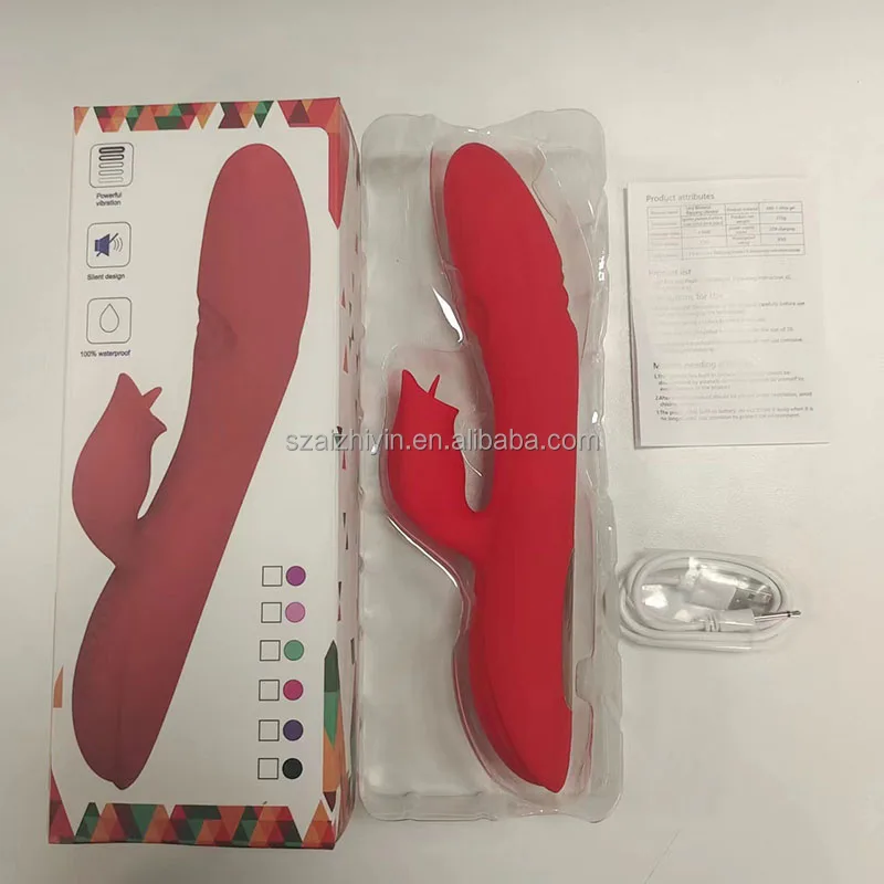 3 in 1 Intelligent Stimulation Female Sucking Rabbit Dildo Vibrator G Spot Tongue Licking and Flapping for Man Women