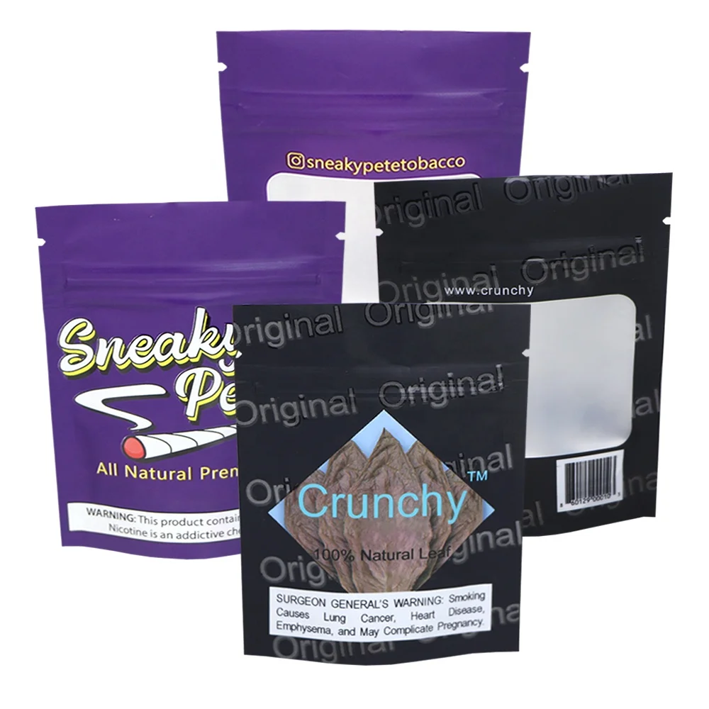 Digital Printing Mylar Foil 5 pack cigar leaf wrap package tobacco cigar plastic bag small ziplock hot dark grabba bags