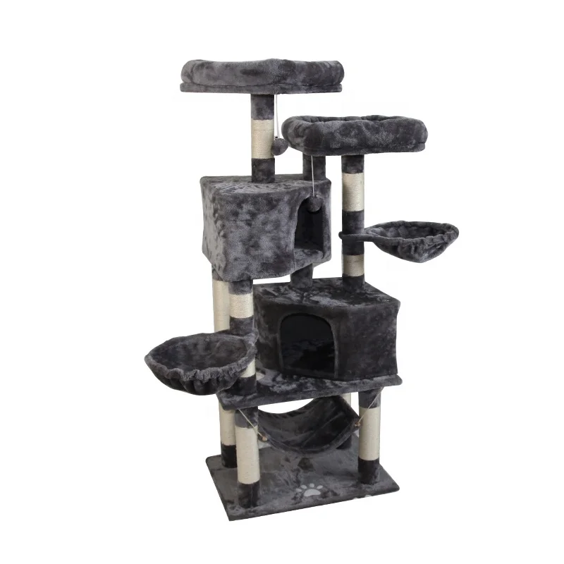 BSCI Certificated Big Scratching Furniture Playhouse Condo Cat Trees Tower For Kittens