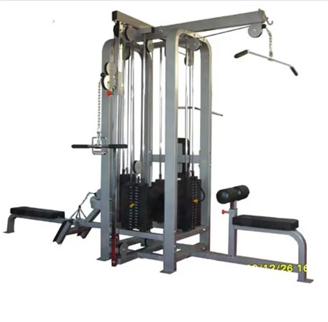 Commercial multi function smith machine home gym equipment functional fitness trainer three person station