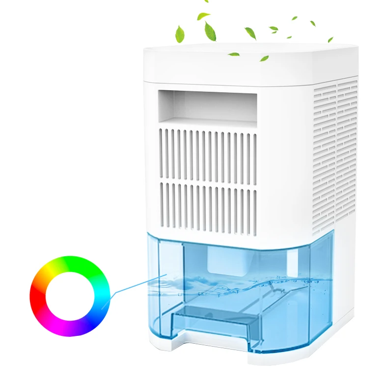 MD307A  Mini Electric Dehumidifiers Moisture Remover Ultra Quiet Moisture Absorbent Dehumidifier Color RGB for Home