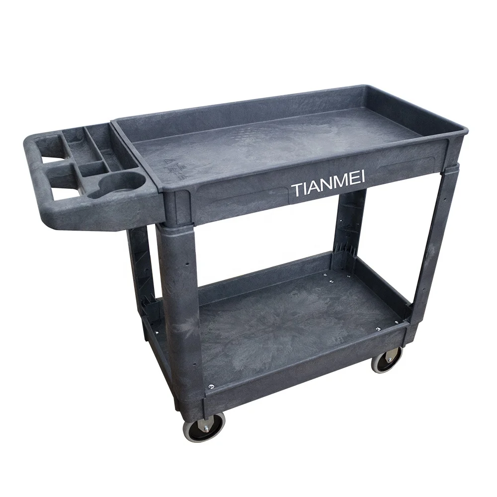 
500lb heavy duty plastic utility carts trolleys rolling tool carts 