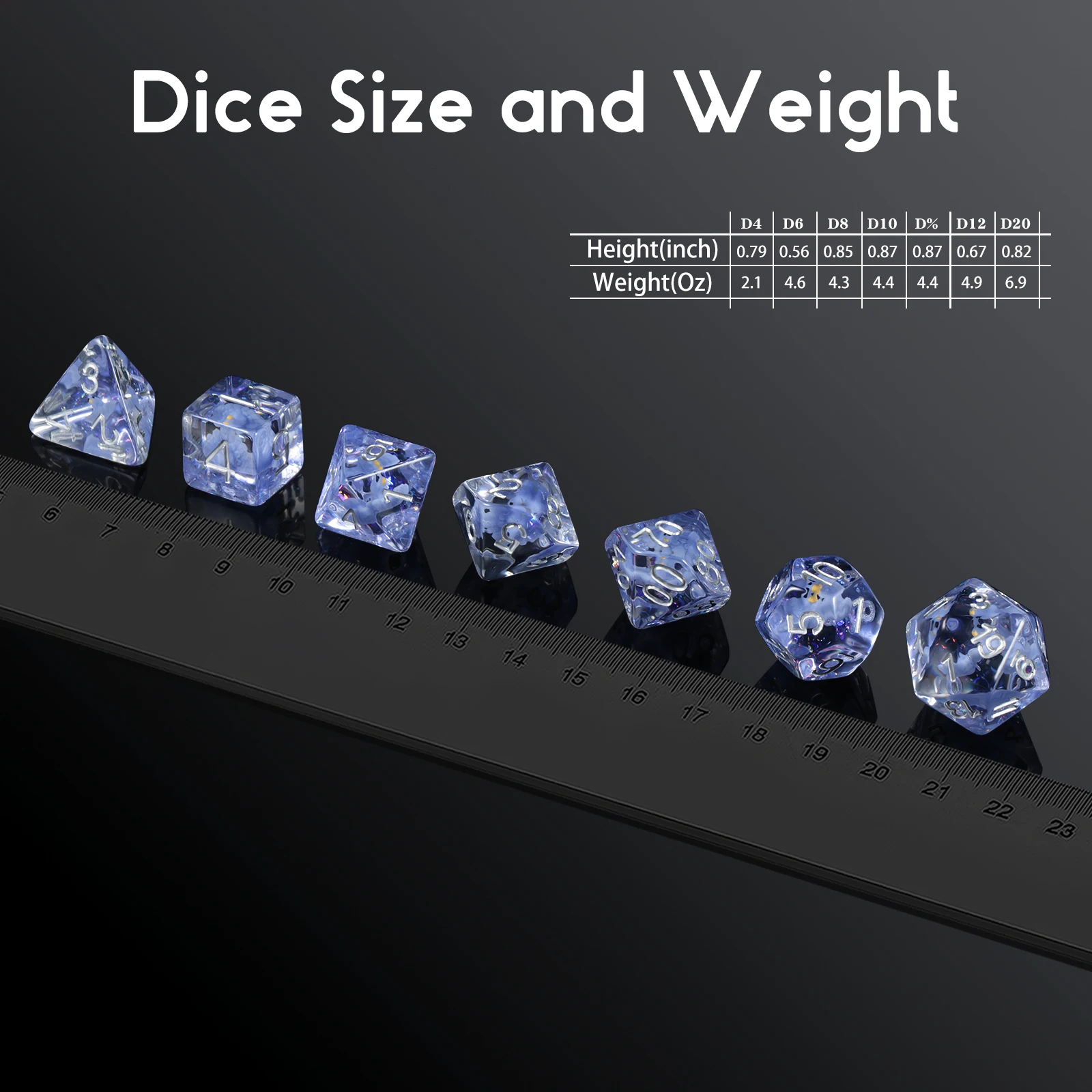 Peacock DND Dice Set Gaming Dice 7PCS Cute Resin D&D Dice for Dungeons and Dragons Role Playing Games and Tabletop Games