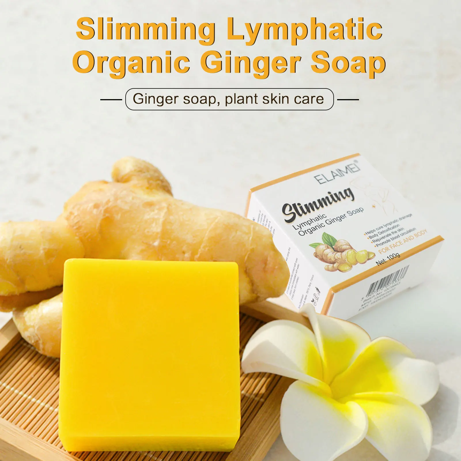New Natural Herbal Organic turmeric Ginger Soap Fat Burning Slimming Weight Loss Soap