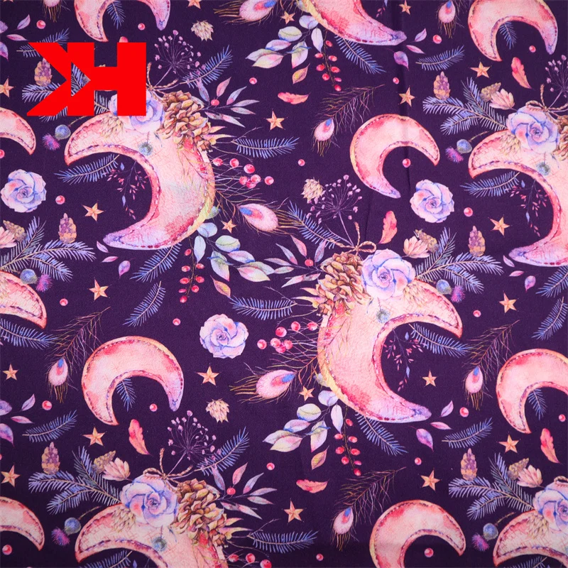 Kahn on time delivery moon print organic cotton shirting fabrics sale