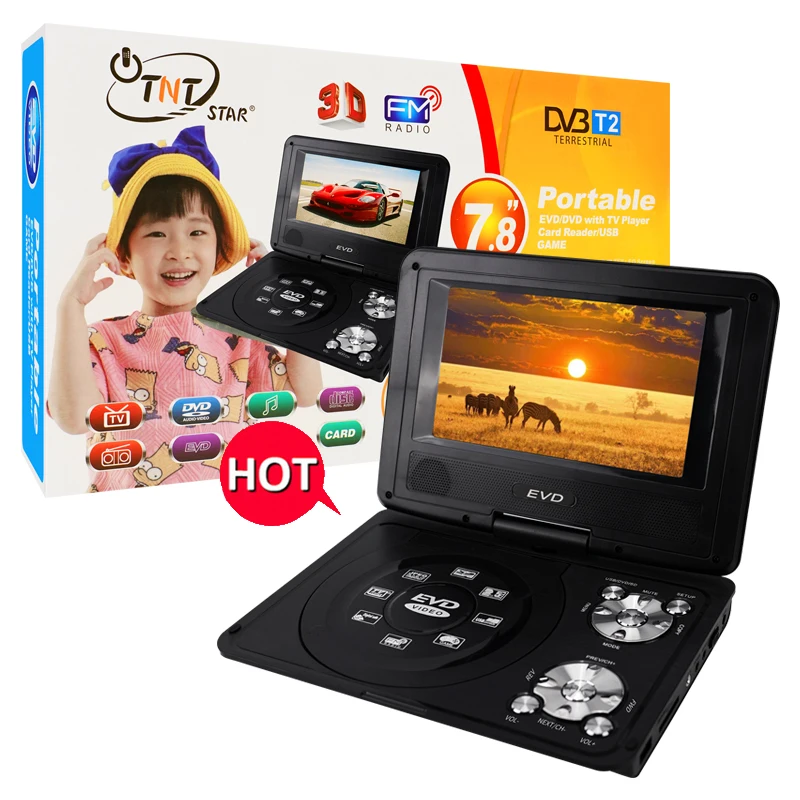 TNTSTAR TNT-780 9.0 inch Digital Multimedia Game Function, 270 Degree Rotation Portable EVD / DVD Player 2023 hot