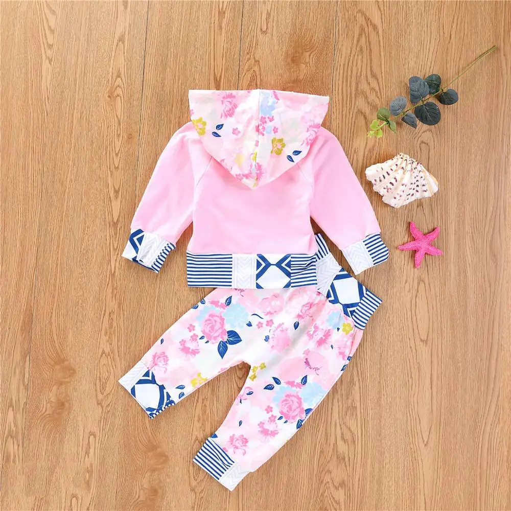 
Brand Name Geometric Hoodie And Floral Pants Shopping Online Clothing Set 