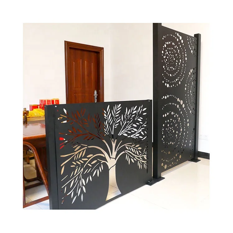 Декоративные перфорированные наружные металлические экраны с лазерной резкой садовые металлическая перфорированная экранная панель