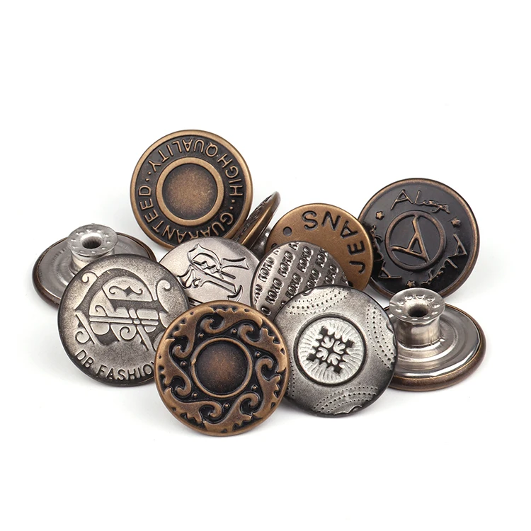 
Высококачественные классические женские джинсовые пуговицы Mailida с логотипом под заказ, медные пуговицы для джинсов 