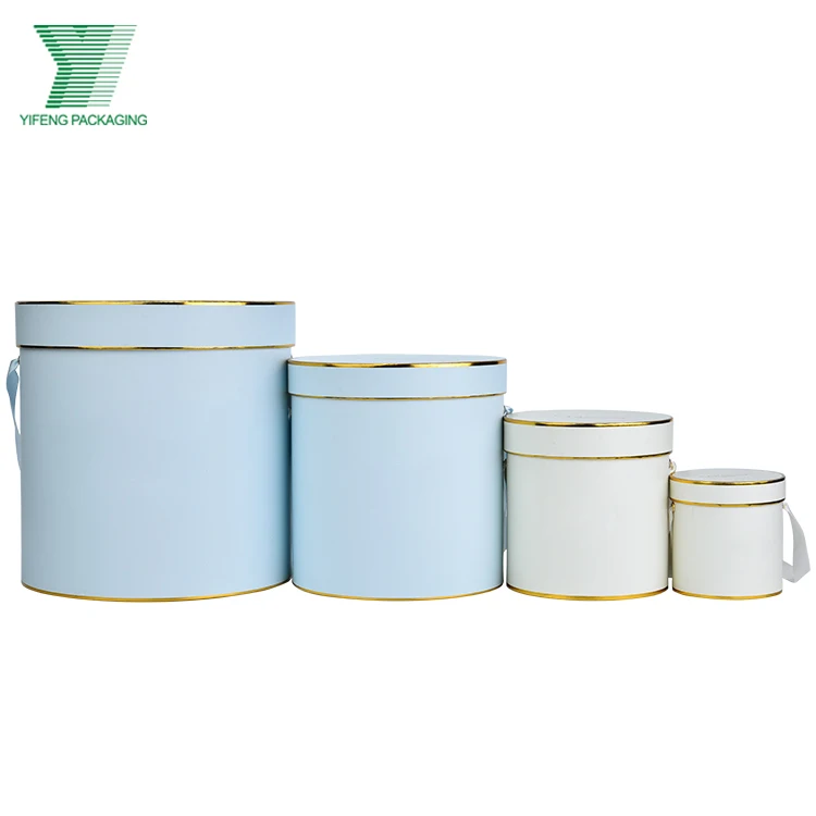 Yifeng high quality luxury wedding packaging customized logo romantic gift round cylinder paper packaging box rose flower box