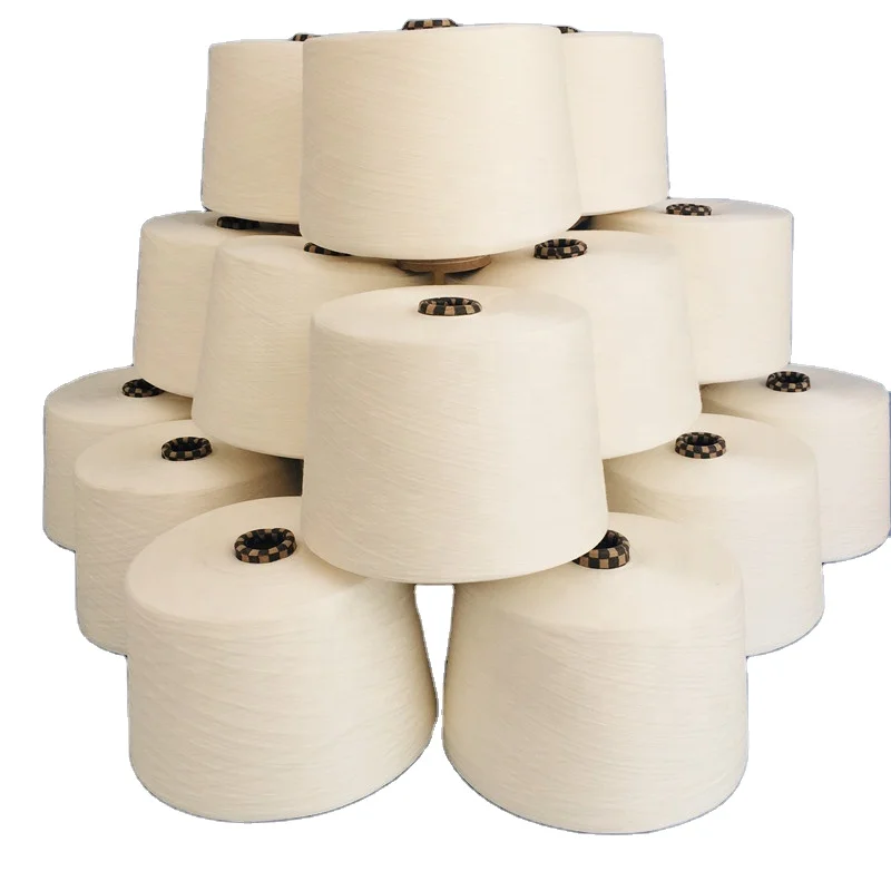 100% Raw White Organic Compact Combed Cotton Spun Yarn 20s,30s,40s,50s,