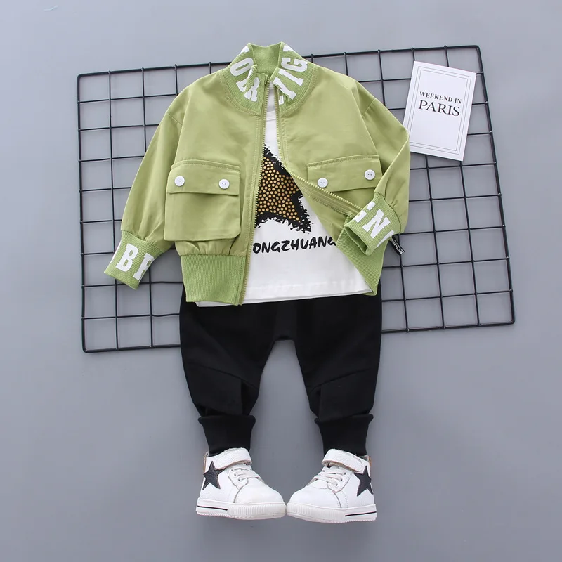 Fashion letter 3pcs autumn set baby toddler clothing clothes for boy