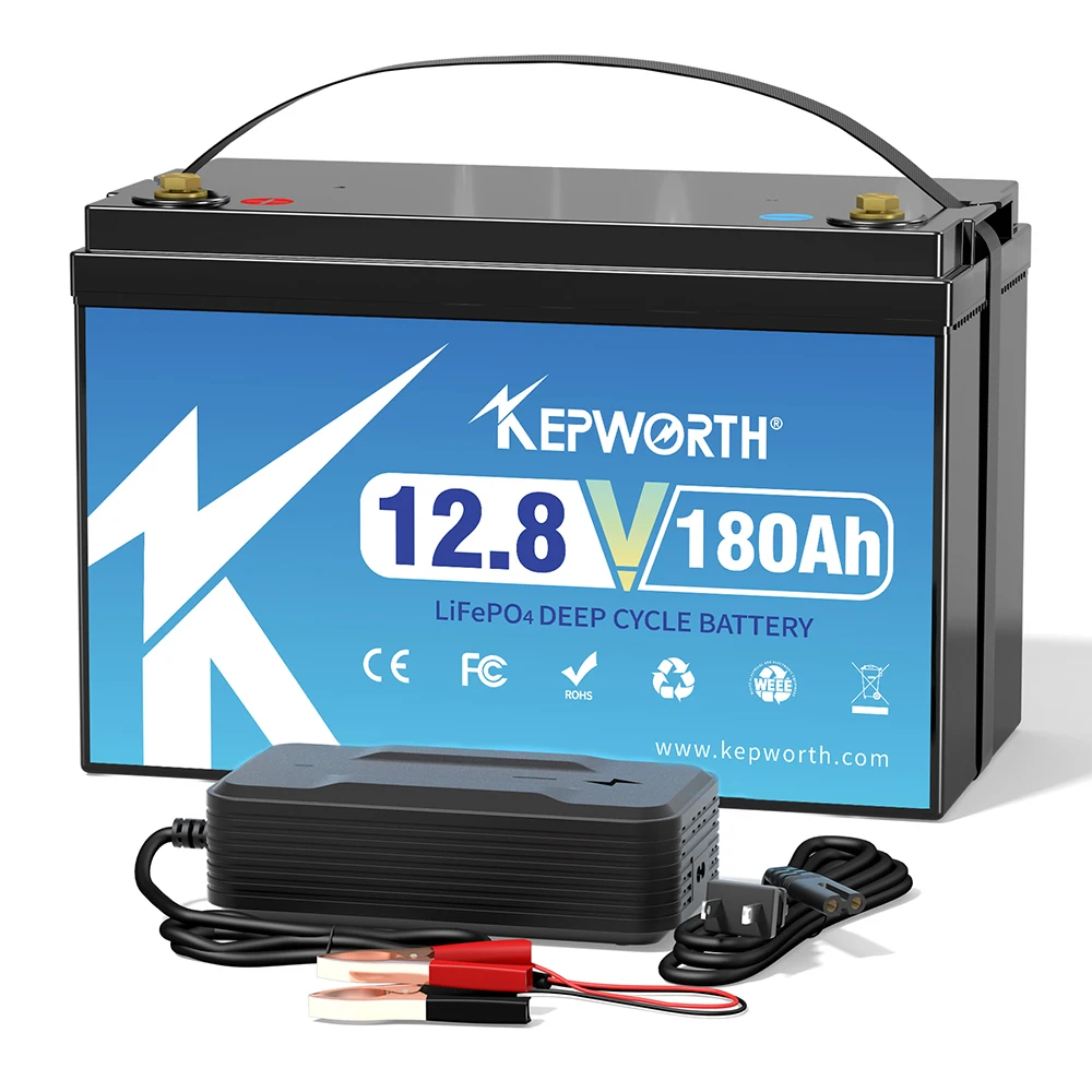 2024 hotsell Kepworth 12V 180Ah LiFePO4 Lithium Iron Phosphate Battery Built-in BMS 4000+times Cycles Power Home Energy Storage