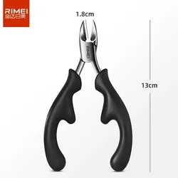 RIMEI professional stainless steel sharpening curved for ingrown nail blackened nail nipper