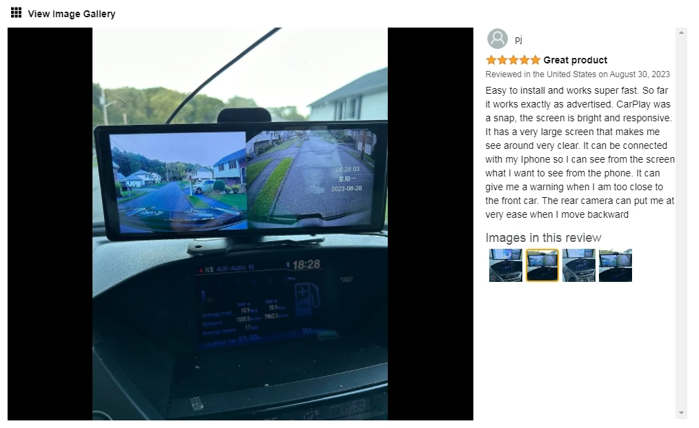 SUNWAYI Custom Android Auto Carplay 10.26 Inch Touch Screen Dashcam 4k 1080p Dual Lens Dash Cam GPS Carplay