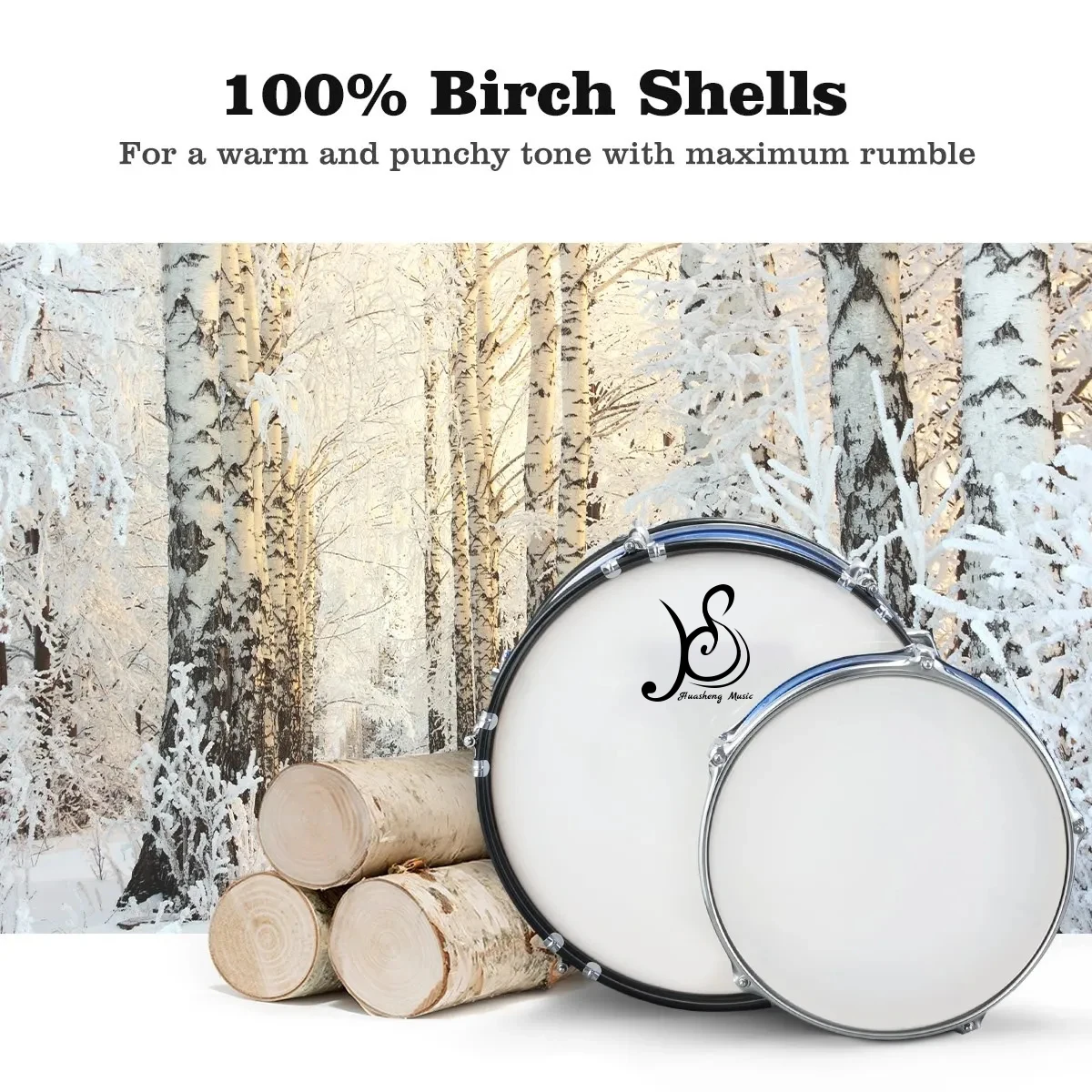 HUASHENG Juniors 5 Piece Drums Set Professional Pcuession Instruments Cymbals Stool Electric Children Kids Drum Kit for Gift