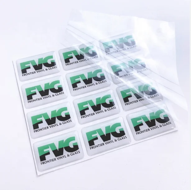 KYW Custom Printed Brand Logo 3d printing epoxy resin label Clear Epoxy Resin Logo Sticker