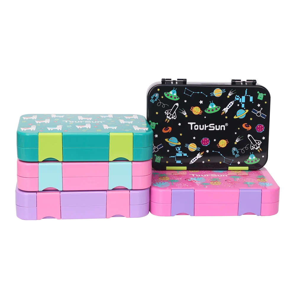 Eco Friendly Bento Box for Kids Lunch Box with 4 Compartments  Leakproof  school tiffin lunch box