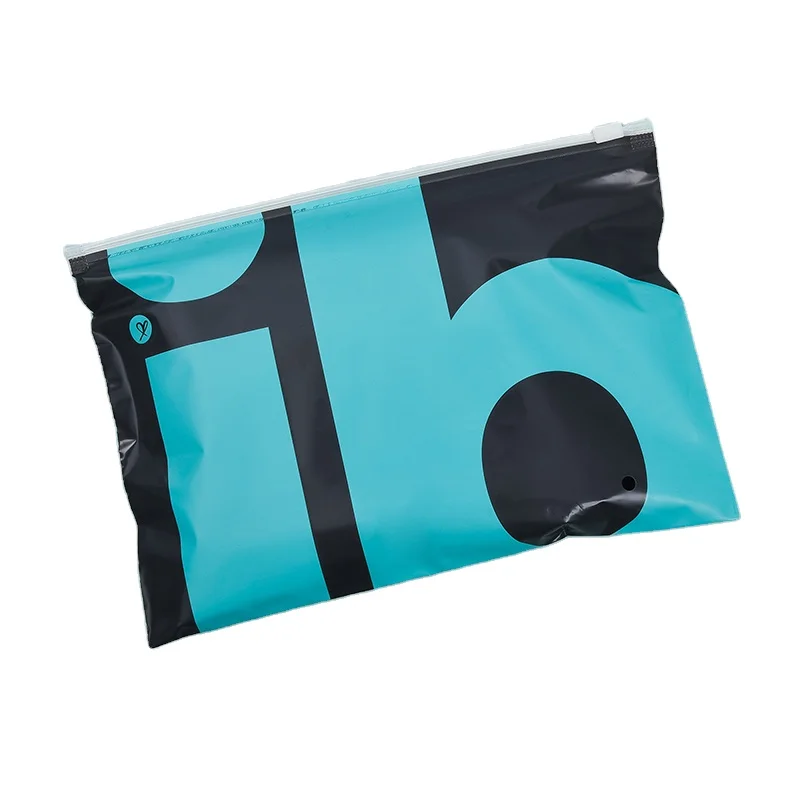 Custom Frosted Plastic Zipper Bag Self Sealing Bag With Logo Print