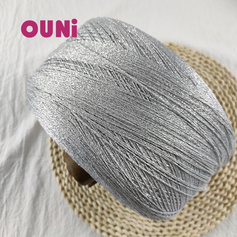 1/7.5 Nm 65%metallic 35%polyester  yarn knit  with fancy hand weaving yarn bling bling effect  popular in Russia