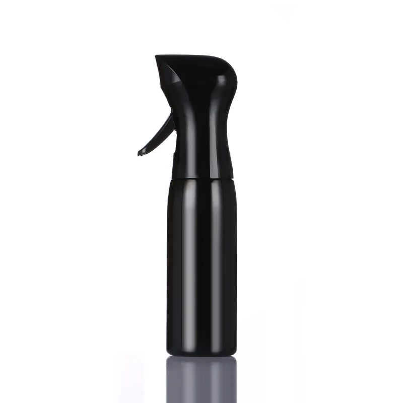 250ml full black high pressure continuous mist hair spray bottle with logo available