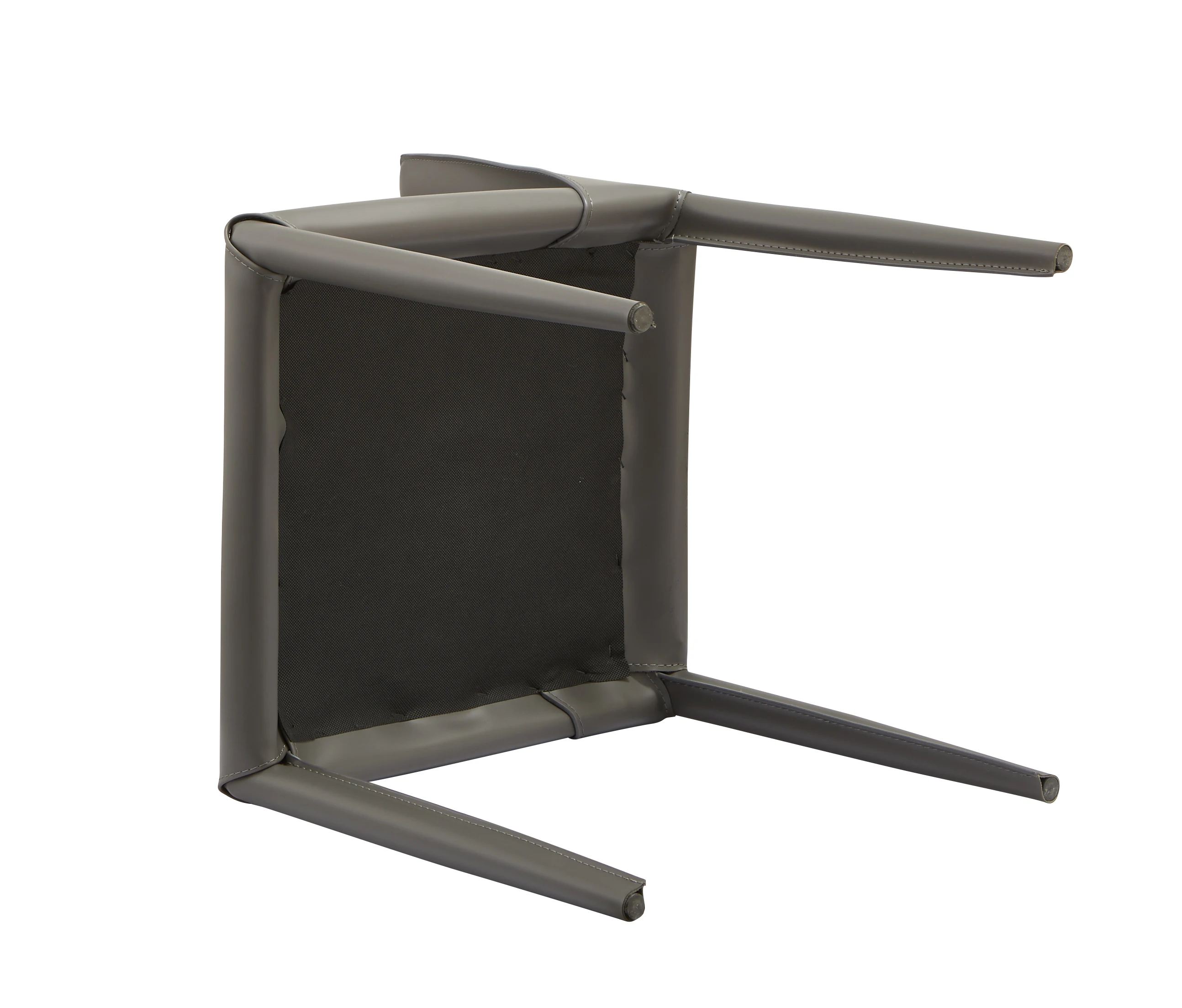 Hot Sale Modern Very Cheap Price Classic Metal  Upholstered Grey Leather Pu Dining Chairs