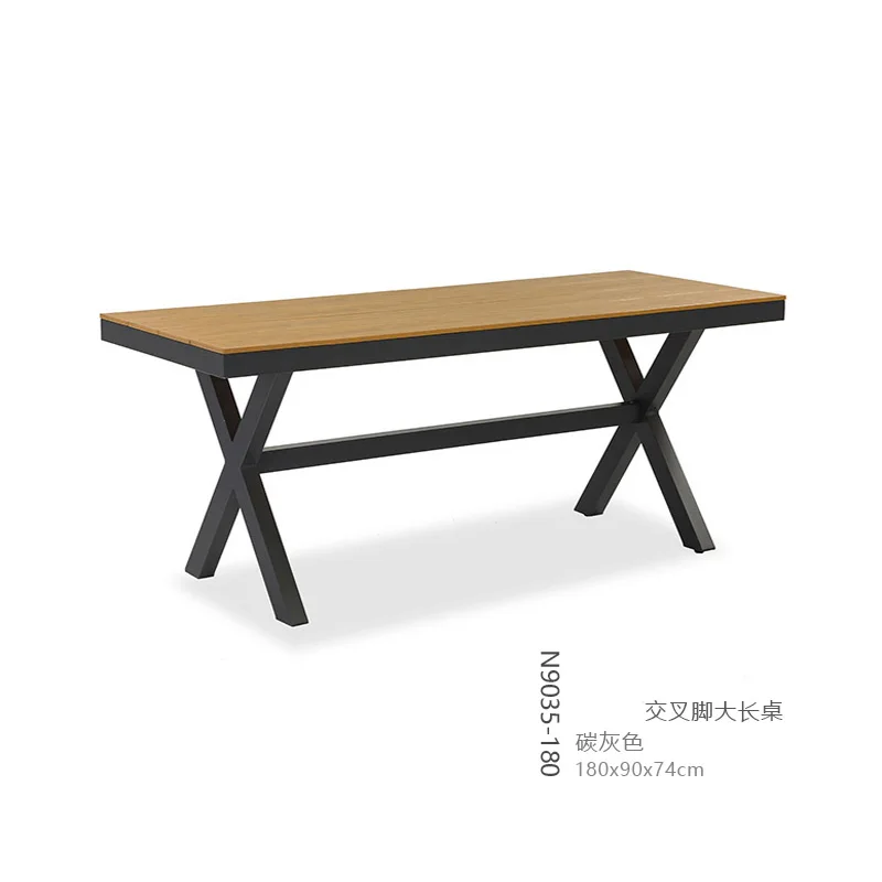 carbon grey 180 cm outdoor patio table sets  4 people leisure garden furniture rope rattan chairs waterproof wholesale