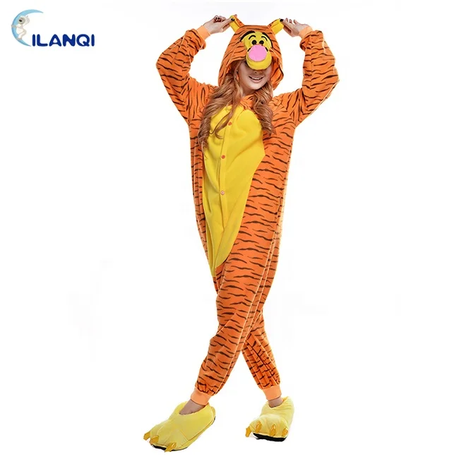 
Custom fancy cartoon tigger dress girl onesie animal halloween pajamas 