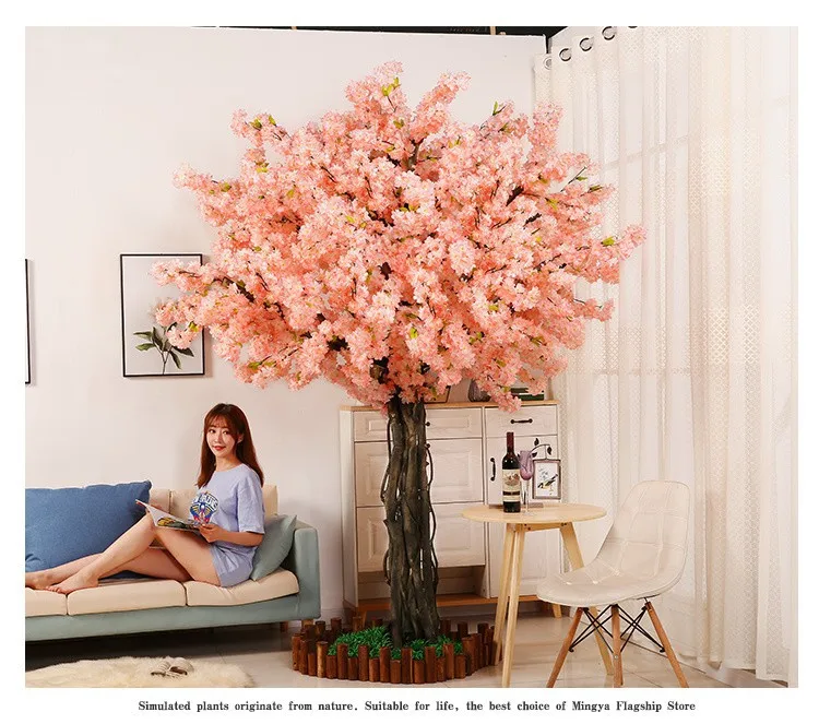 Large Interior Decoration Large Cherry Blossom Tree Simulation Plants Home Hotel Decoration Simulation Artificial Cherry Tree